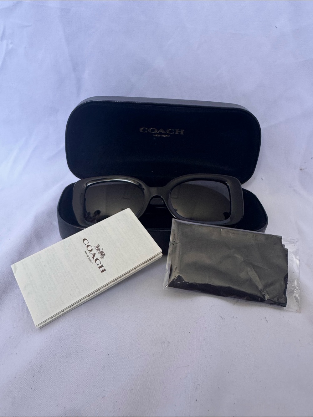 Coach Black Oversized Rectangular Women’s Sunglasses